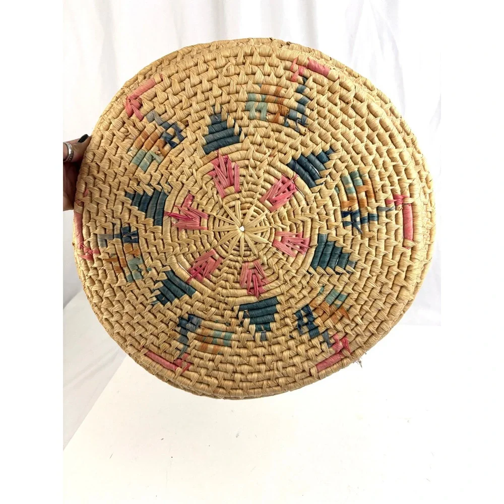 Vtg Southwest Native American Style‎ Basket Tray Papago Tohono Oodham Woven 16